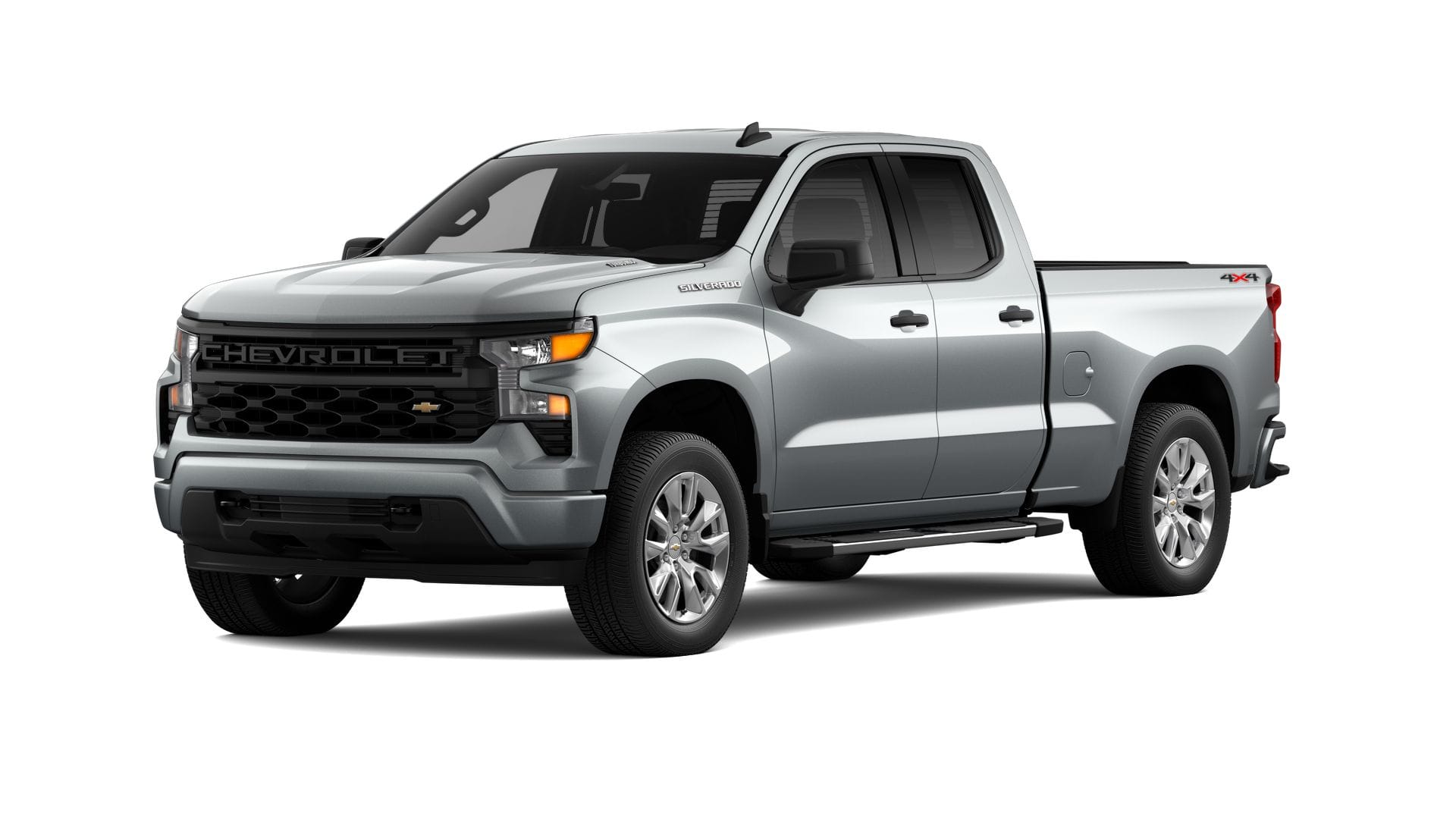 2026 Chevrolet Silverado 1500 Custom in Sterling Gray Metallic — front three-quarter view